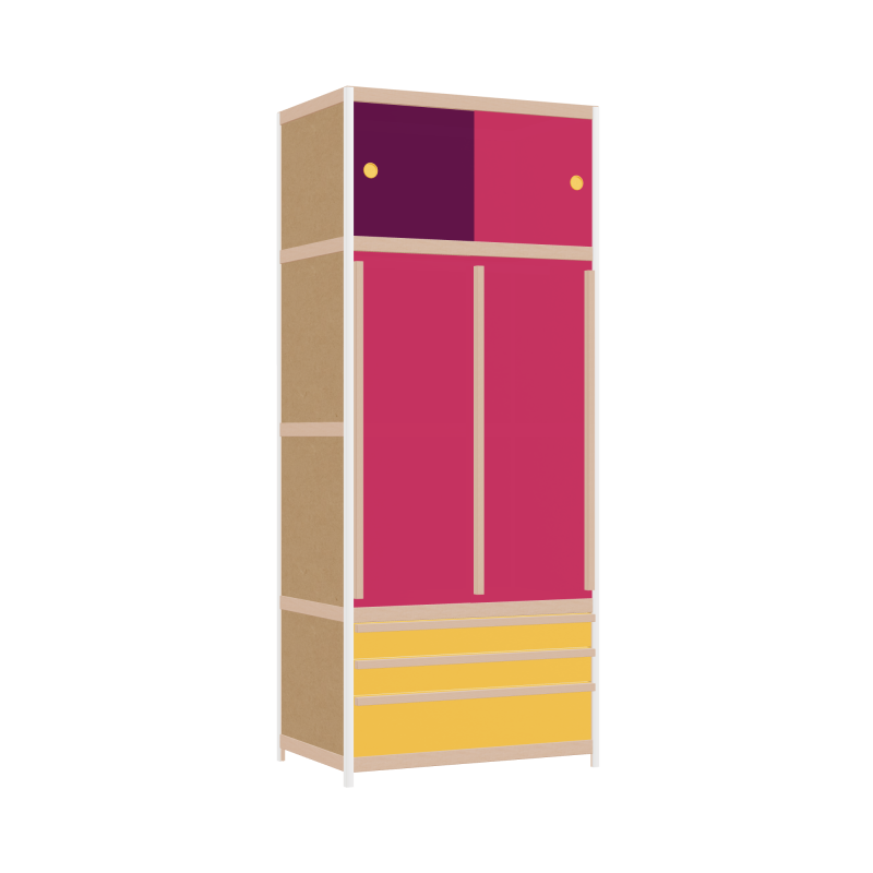 Kleerkast (192x80x52 cm)