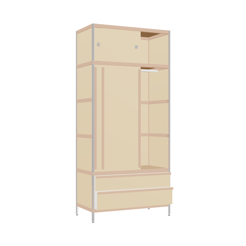 Kleerkast (220x100x52 cm)