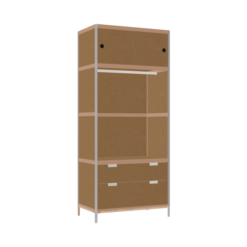 Kleerkast (208x90x52 cm)