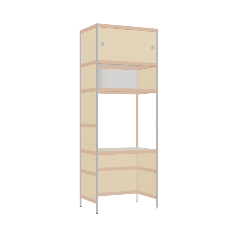 Bureau intégré (214x80x52 cm)