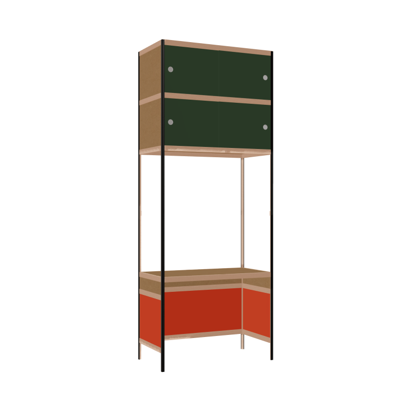 Geïntegreerd bureau (257x100x52 cm)