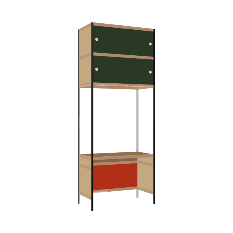 Geïntegreerd bureau (257x100x52 cm)