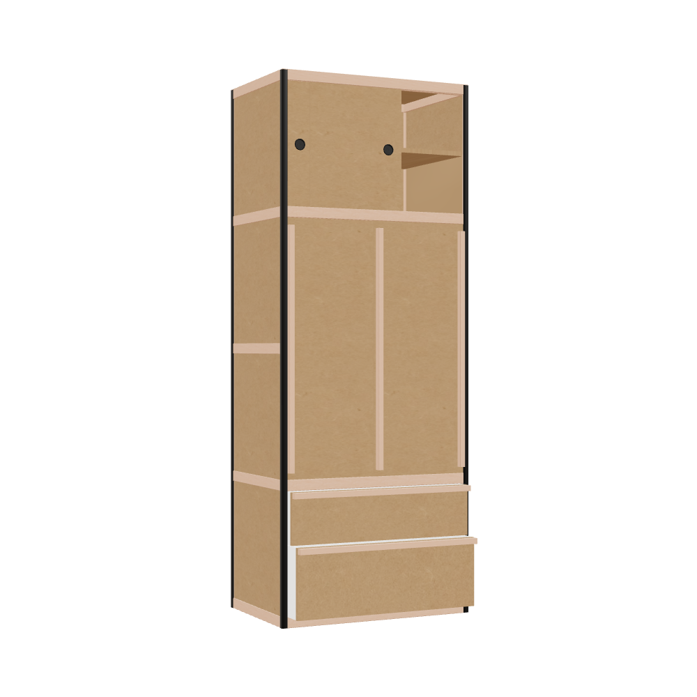 Kleerkast (208x80x52 cm)
