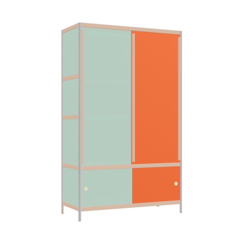 Kleerkast (198x120x52 cm)