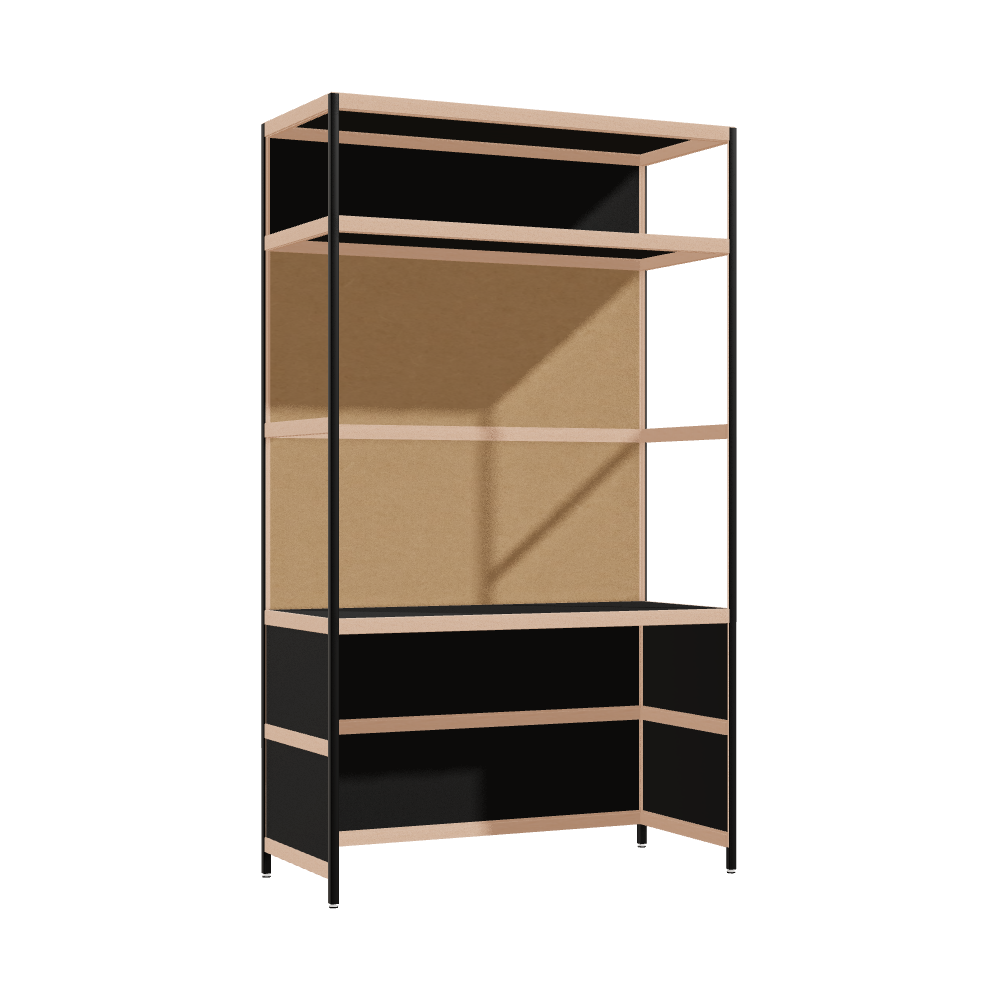 Geïntegreerd bureau (206x120x52 cm)