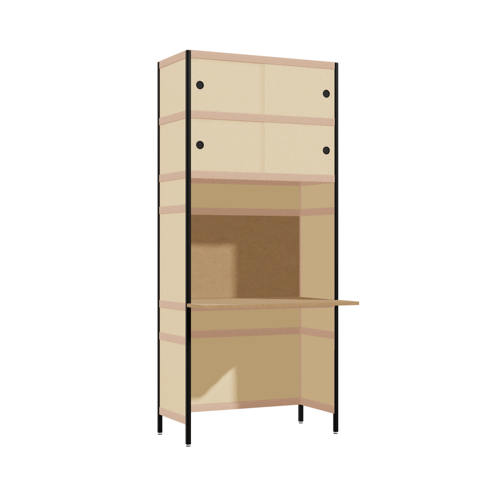 Overhangend bureau (204x90x63.6 cm)