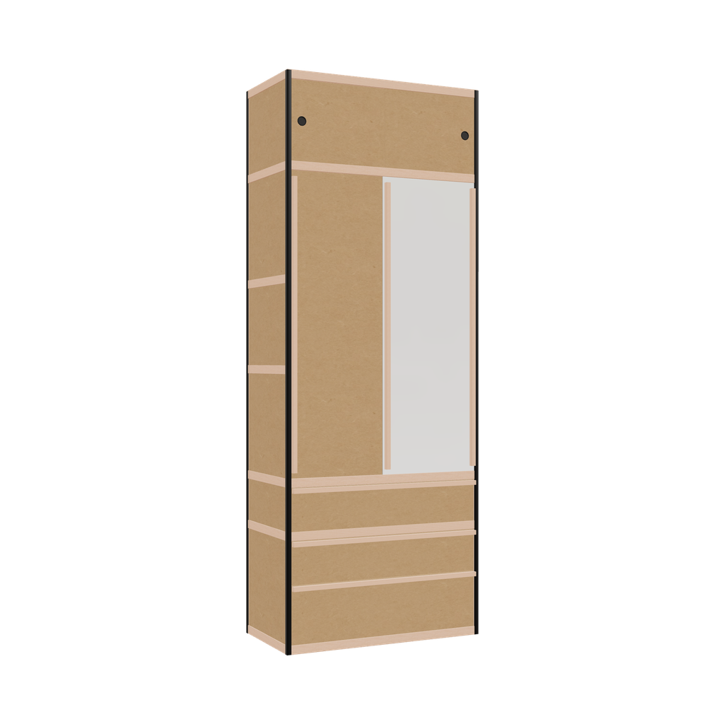 Kleerkast (263x100x52 cm)