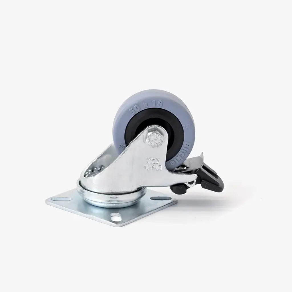 Roulette pivotante avec frein (+fix)