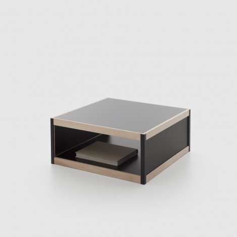 Zwarte MDF salontafel – Zwarte hoekprofielen