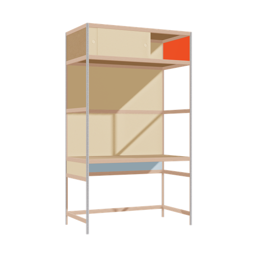[400526908] Geïntegreerd bureau (205.5x120x62 cm)