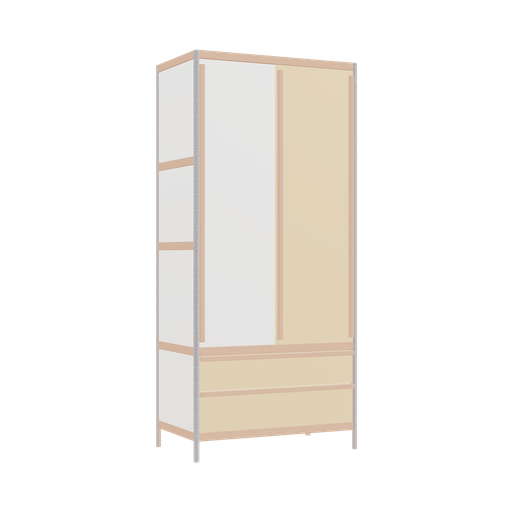 [400540244] Kleerkast (198x90x52 cm)